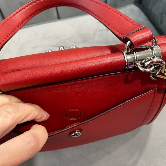 Coach DRIFTER TOP HANDLE IN EXOTIC MIXED LEATHERS RED - Picture 7 of 16